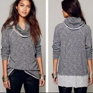 Free People FP Beach Onesize Tunic Shirt Sweater Two Body Corps Deux Cowl Neck